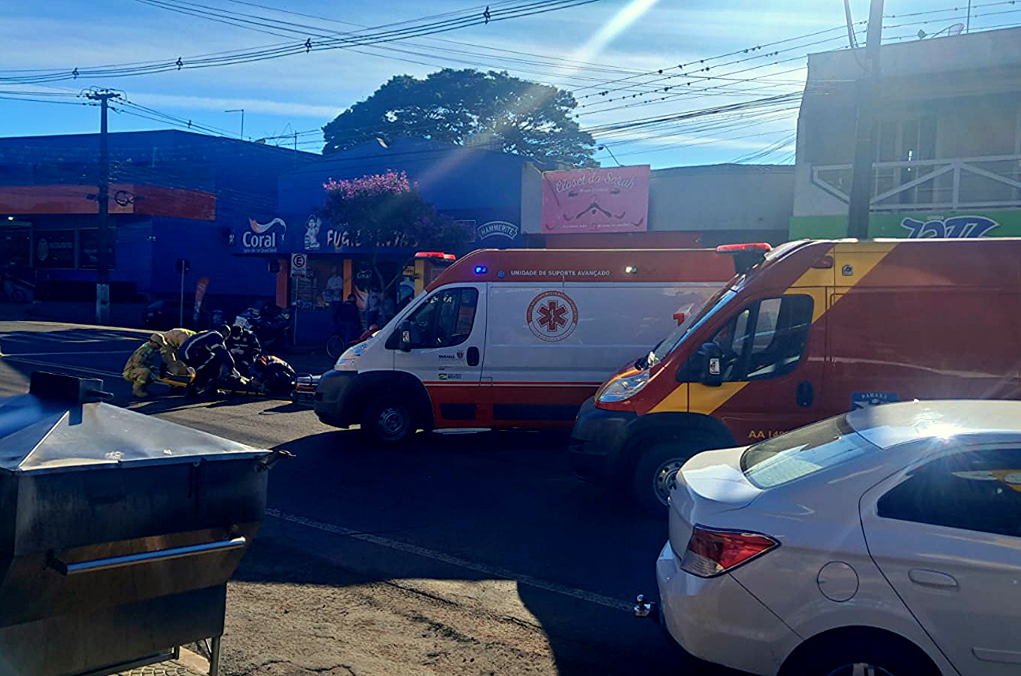 Ciclista fica ferido em acidente no centro